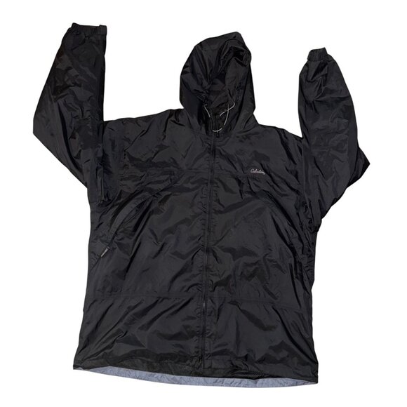 Cabelas XL Tall Black Nylon Hooded Jacket - Picture 1 of 10